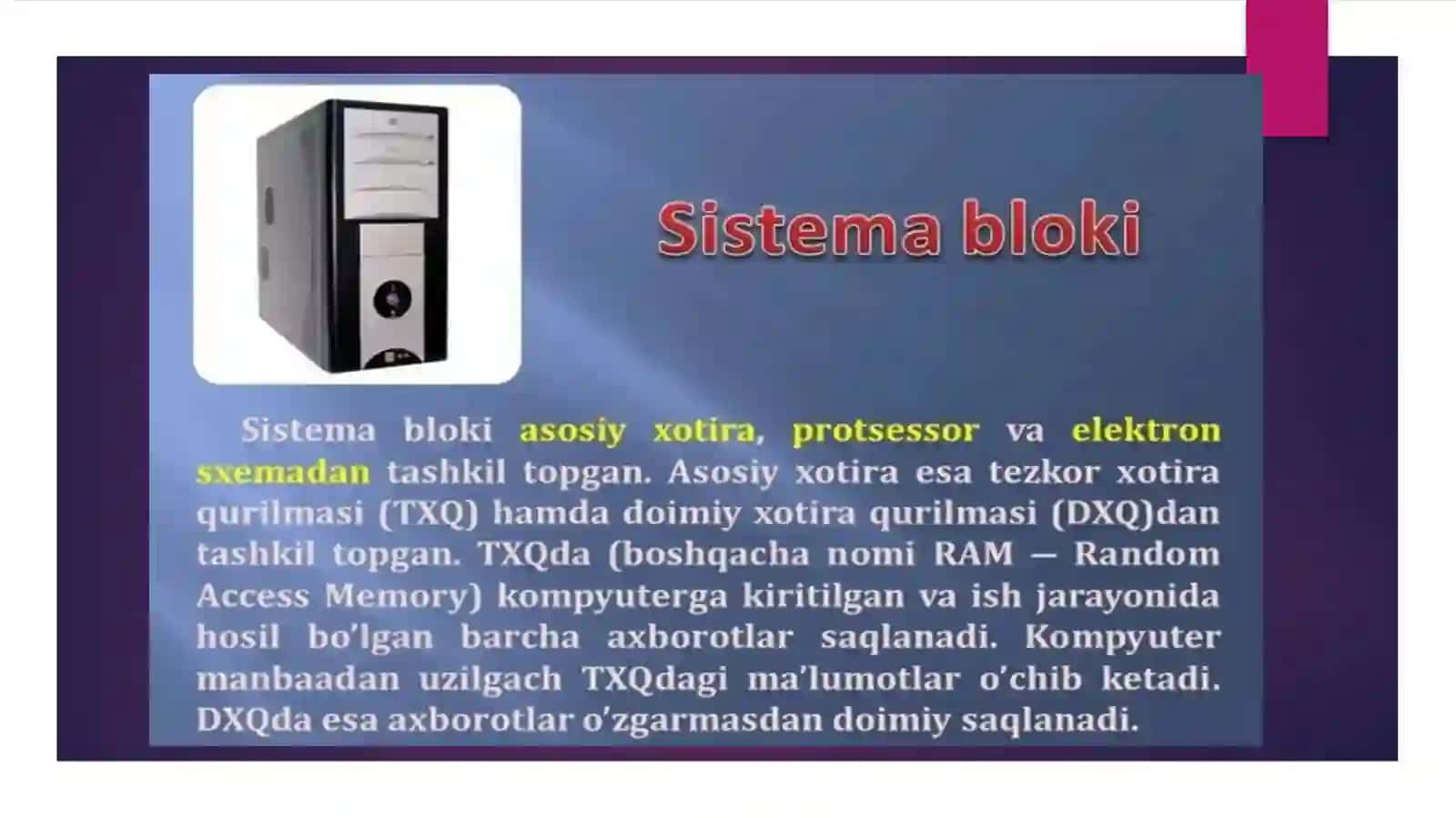 Kompyuterning apparat ta’minoti. Periferiya qurilmalari 4