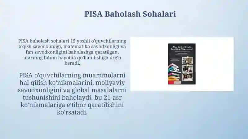 PISA: Ta'rif, Maqsadlar va Baholash Sohalari 4
