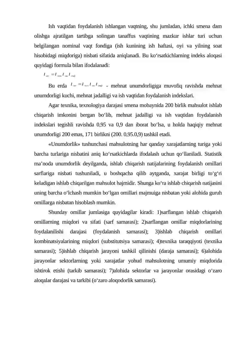 Mehnat unumdorligi- iqtisodiy omili sifatida 4