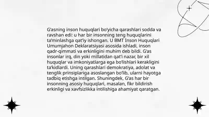 Yan Gusning dining, ijtimoiy va siyosiy qarashlari 4