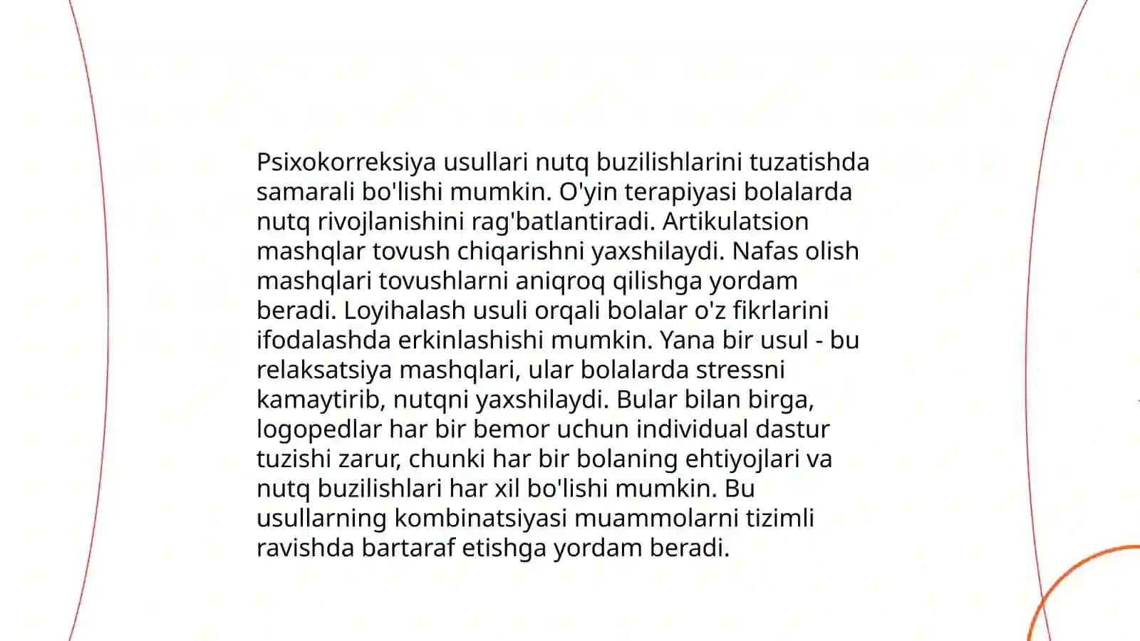 Nutqida buzilishi bor bo'lgan bolalar bilan psixokorreksiya va profilaktika ishlarini olib borish 4