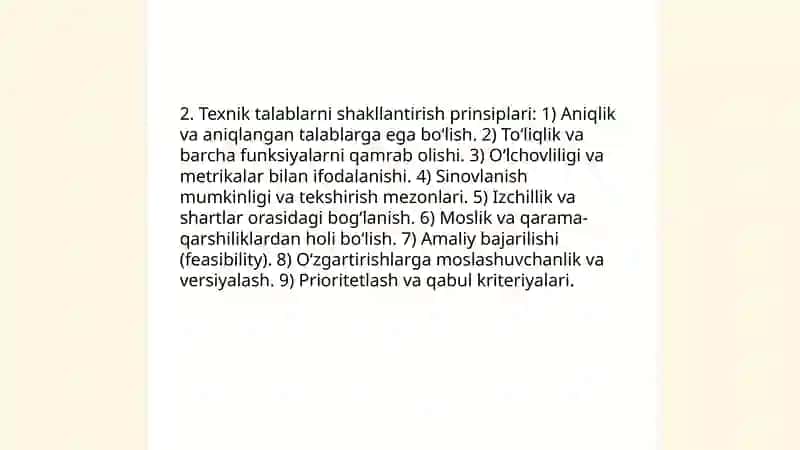Texnik talablarni qoyish va taxrirlash 4