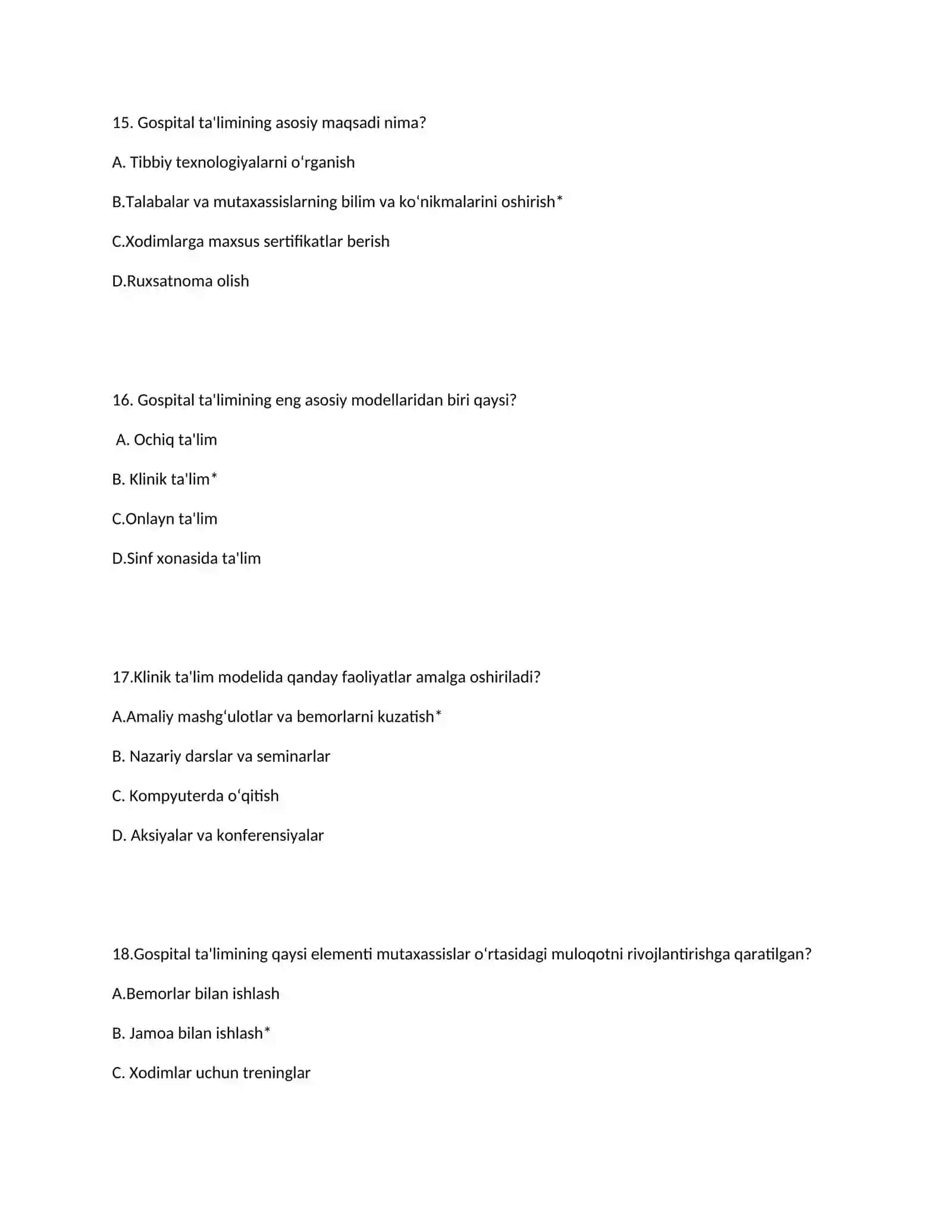 Gospital ta'lim modellari. Tahlil va xususiyatlari 4