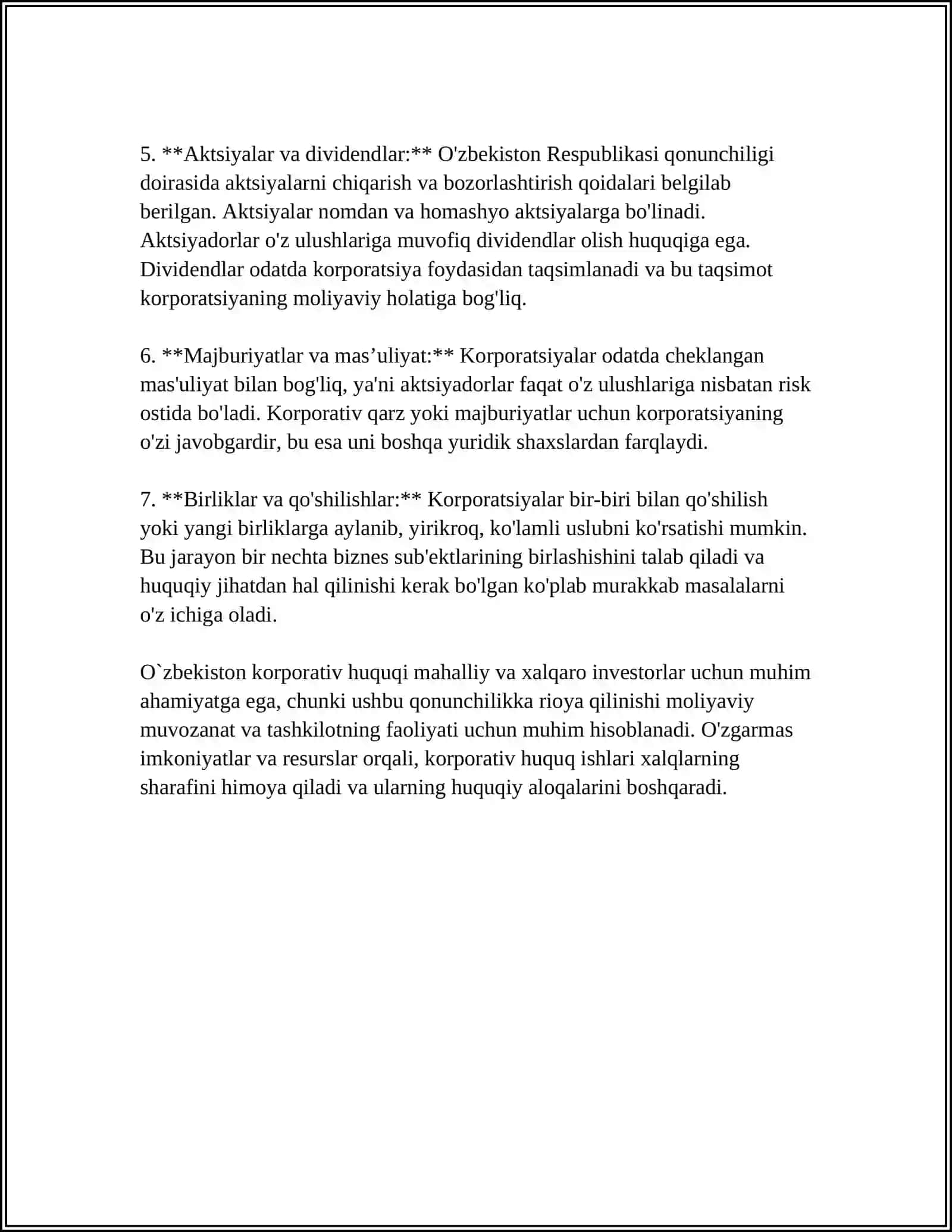 BIZNES HUQUQI. KORPORATIV HUQUQNI TUGATISHGA DOIR ISH YURITISHNI BOSHLASH TARTIBI 4
