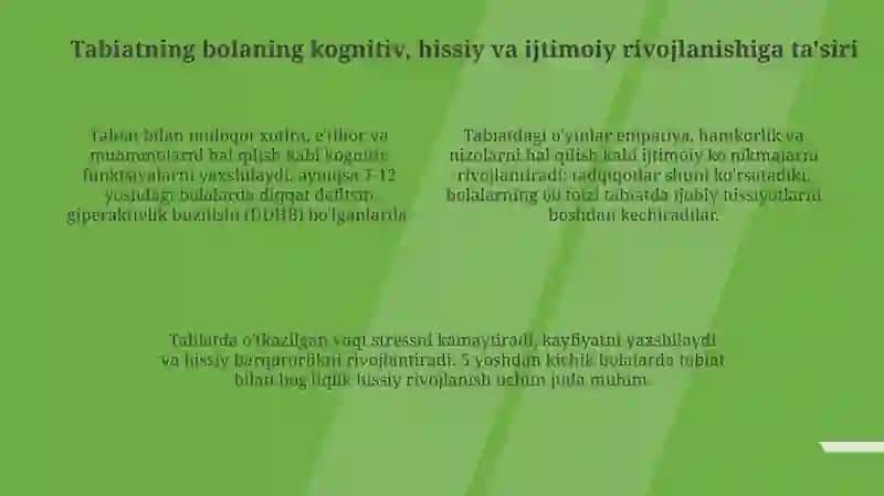 Pedagog psixologlarning bola tarbiyasida tabiatning ahamiyati haqidagi talimoti 4