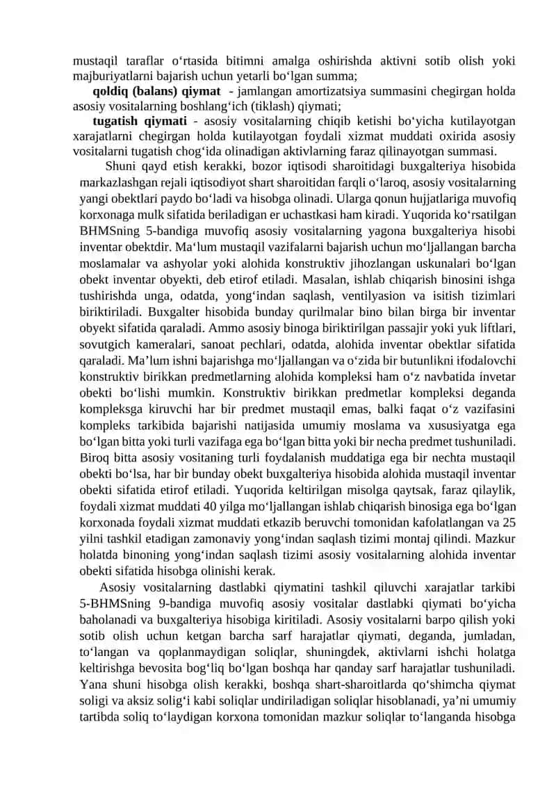 Asosiy vositalar tushunchasi va baholash 4