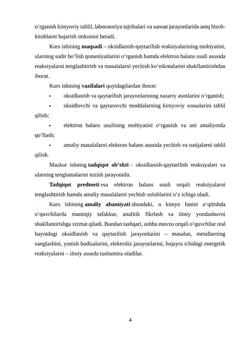 OKSIDLANISH-QAYTARILISH VA ELEKTRON BALANS ASOSIDA MASALALAR YECHISH 4