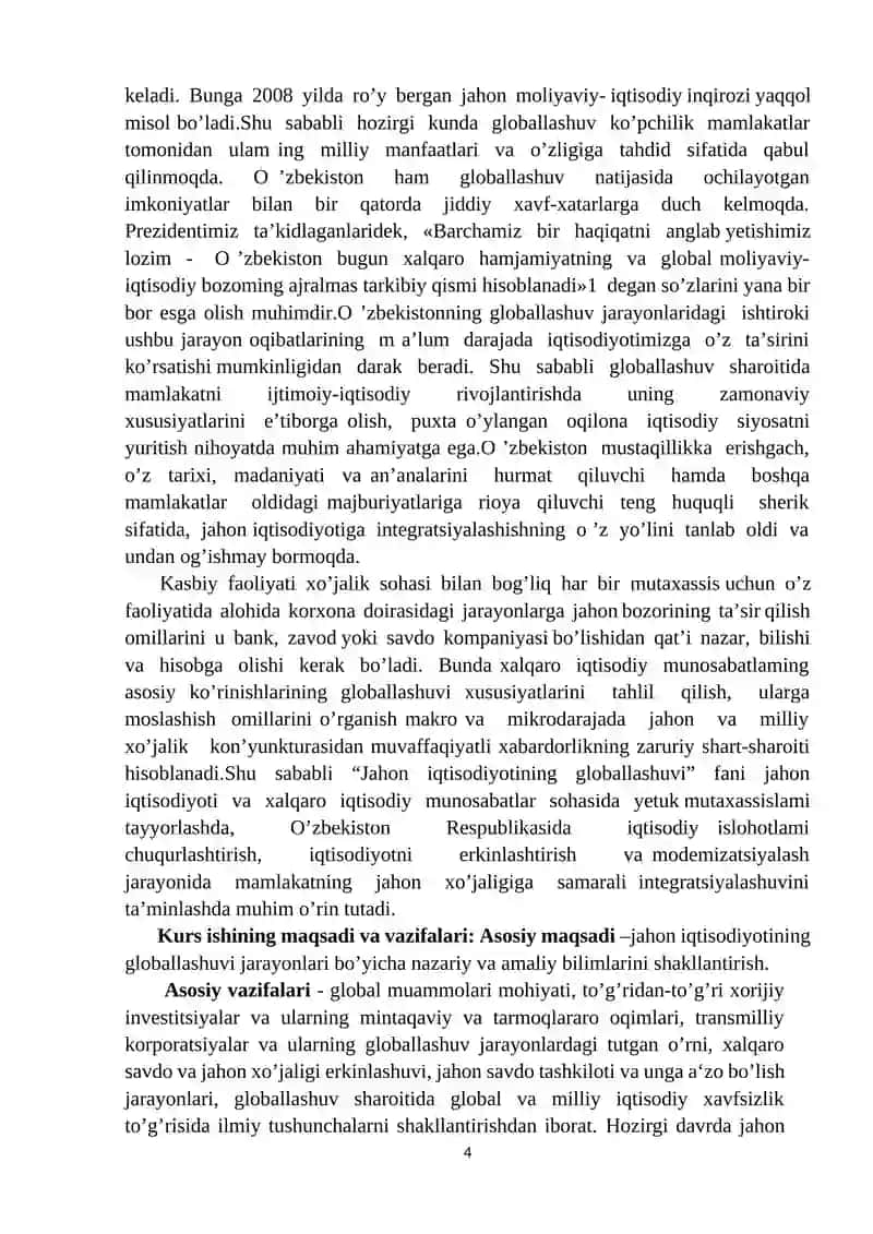 Jahon iqtisodiyoti globallashuvining harakatlantiruvchi kuchlari 4