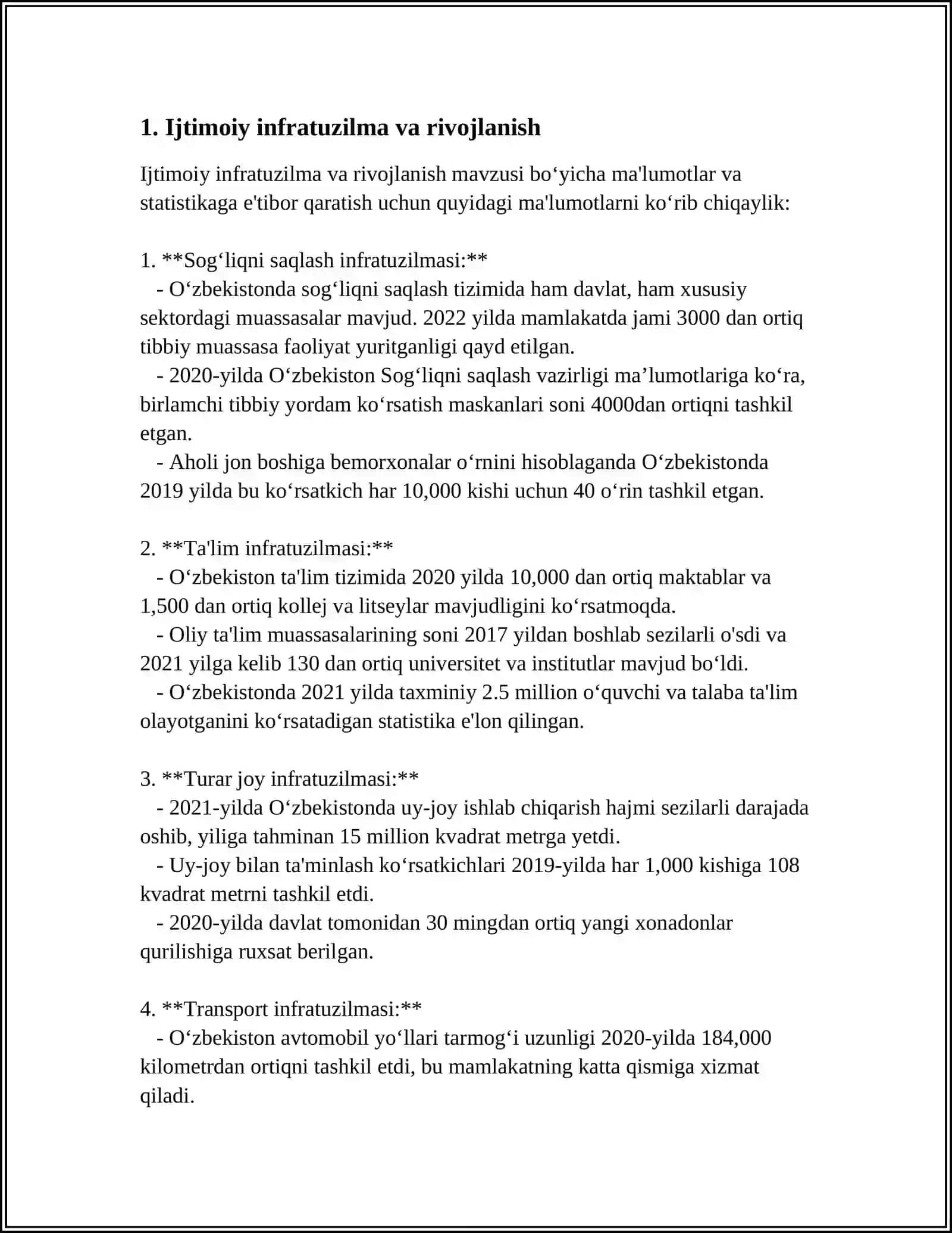 Ijtimoiy infratuzilma va rivojlanish 4
