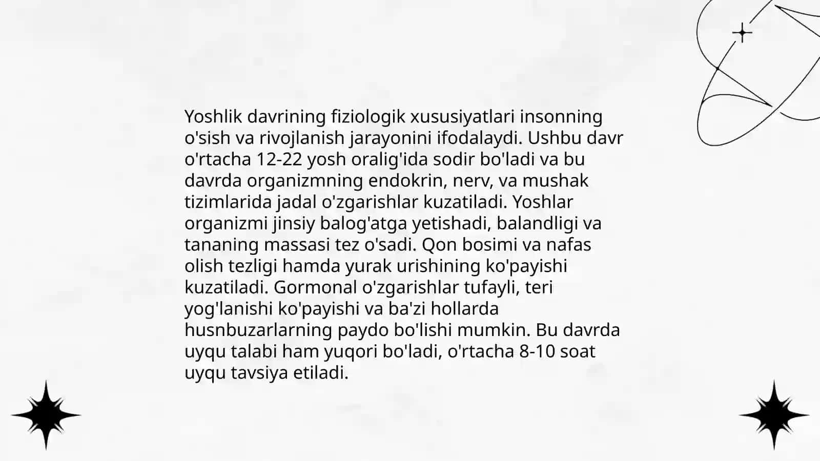 Yoshlik davrlarining morfologik va fiziologik xususiyatlari 4