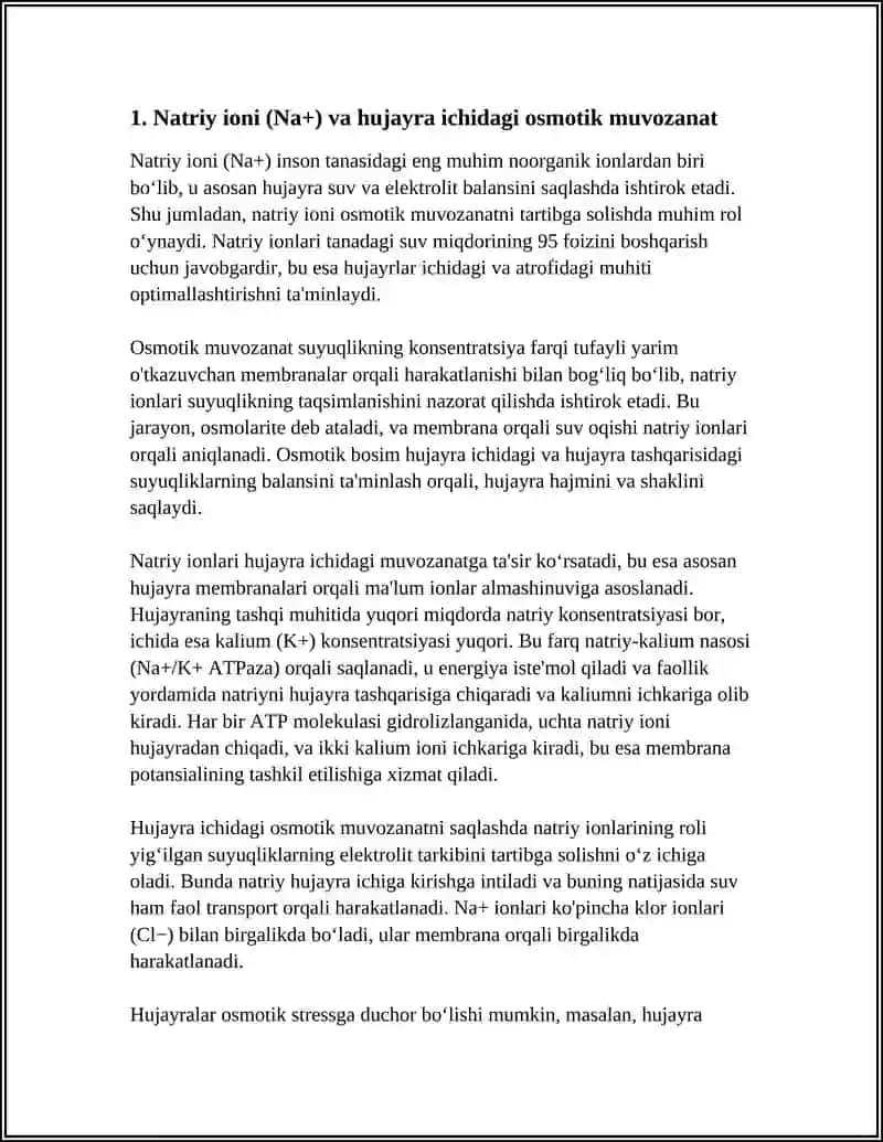 NOORGANIK IONLAR, ULARNING FUNKSIYALARI 4