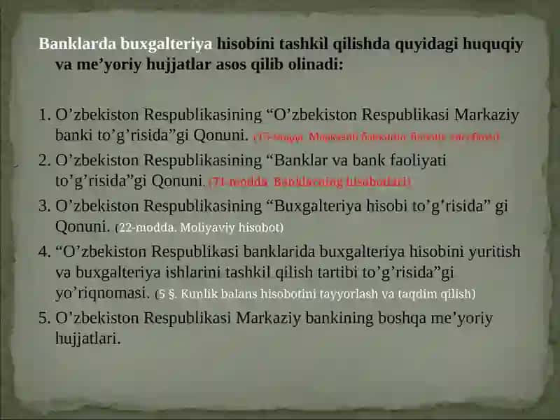 Bank buxgalteriya hisobotlarining tuzilishi 4