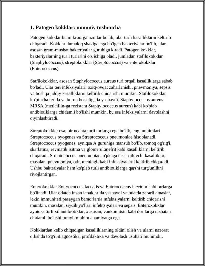 POTOGEN KOKKLAR VA ULAR KELTIRIB CHIQARADIGAN KASALLIKLAR 4