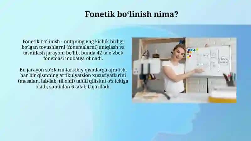 Nutqning fonetik bo'linishi mashqlari 4
