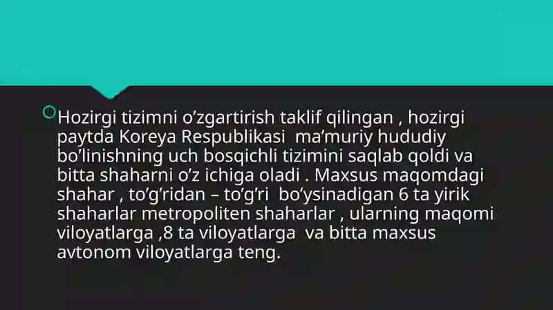 Koreya Respublikasining ma’muriy bo’limi 4