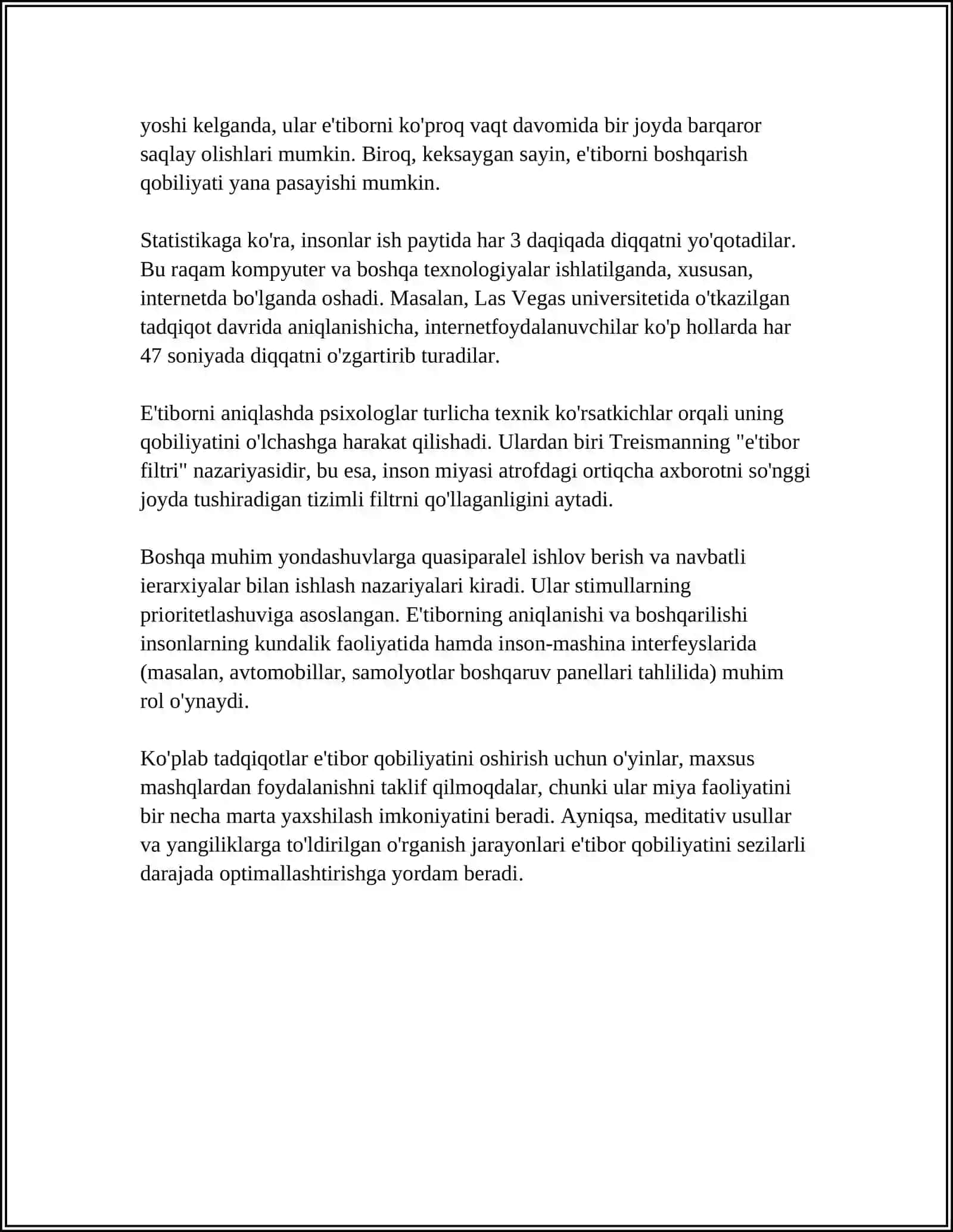 DIQQAT TÕĞRISIDAGI TUSHUNCHA.DIQQAT TURLARI 4