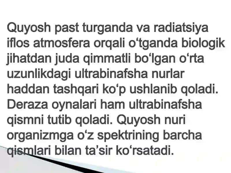 Ultrabinafsha Nur Yetishmasligi va uning oldini olish 4