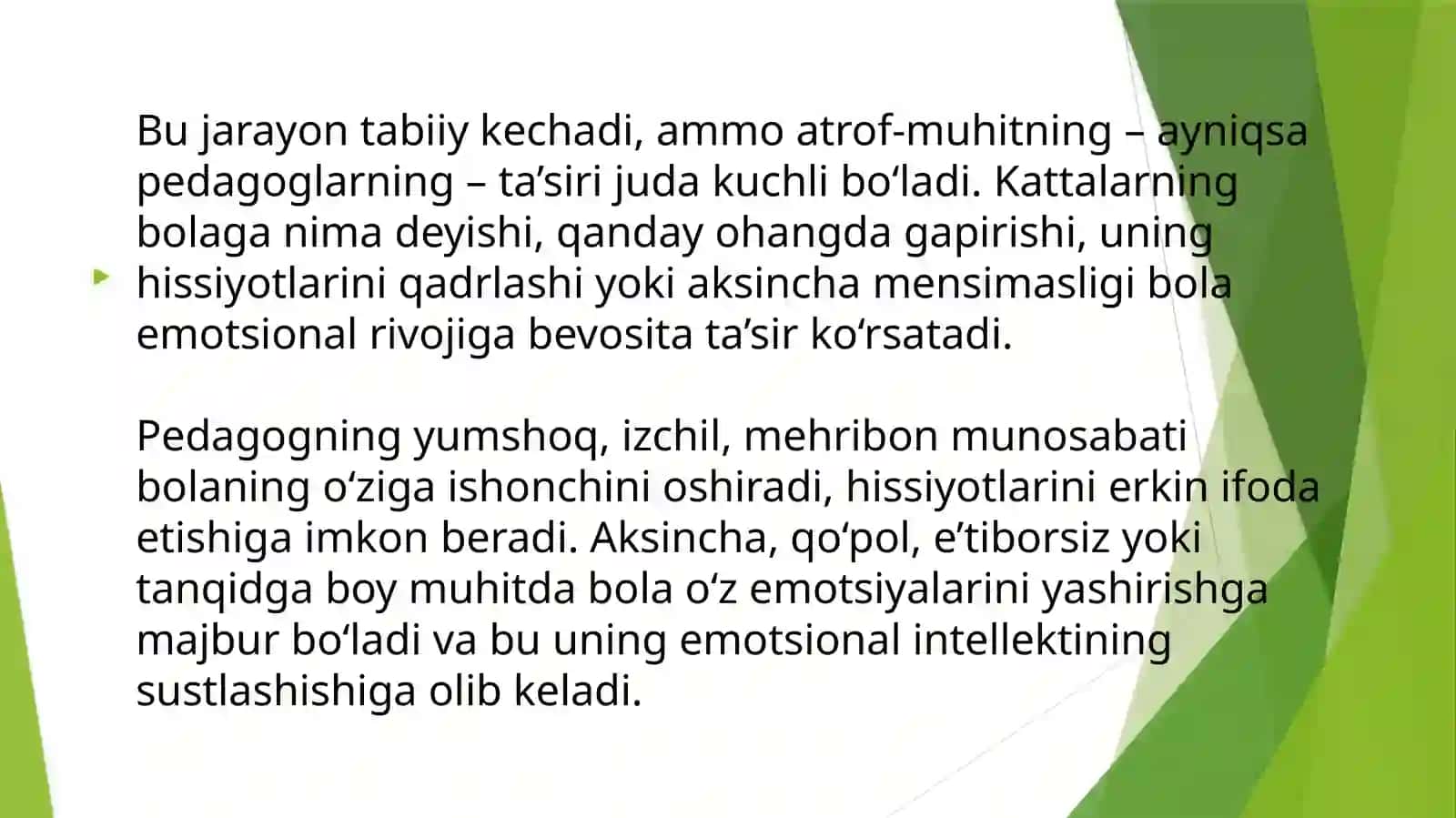 Mavzu:Maktabgachga yoshdagi bolalarda  emotsional intellektning rivojlanishida  pedagog munosabatining ta’siri 4