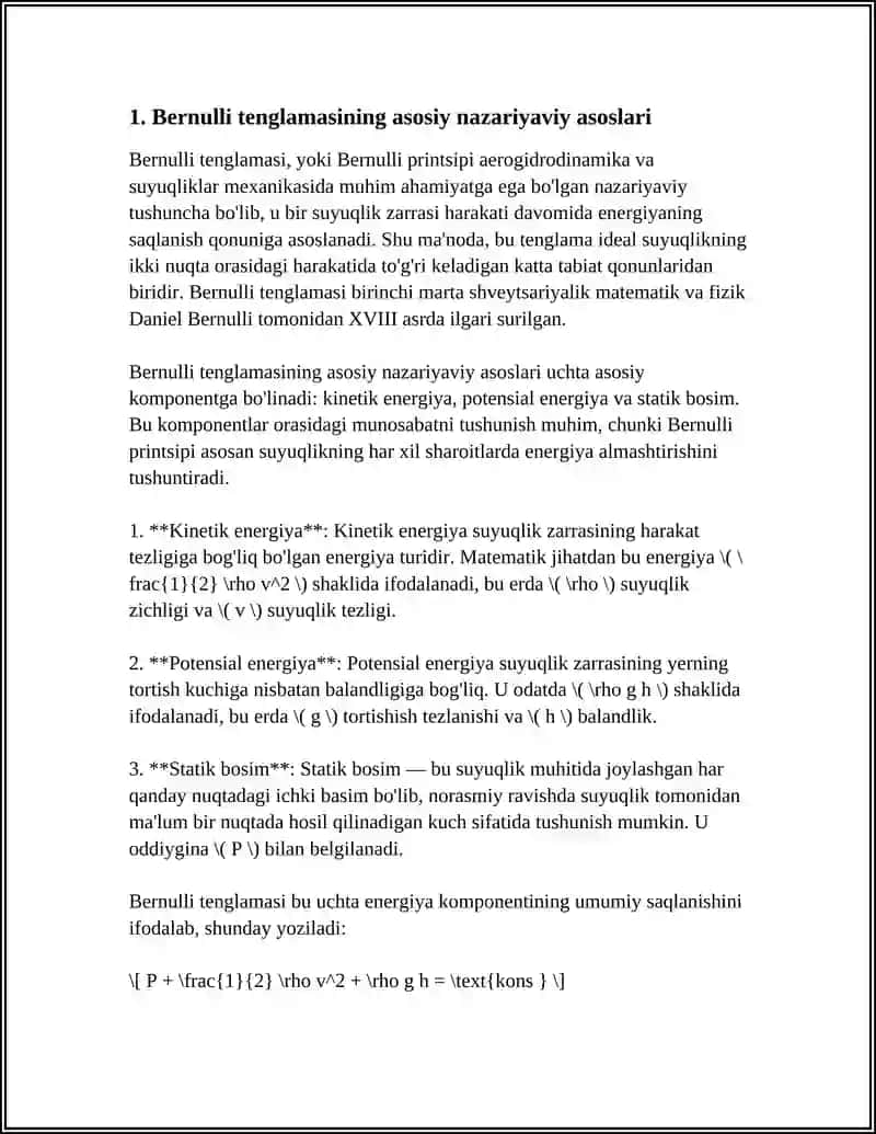 Bernulli Tenglamasining Geometrik va Energetik Mohiyati 4