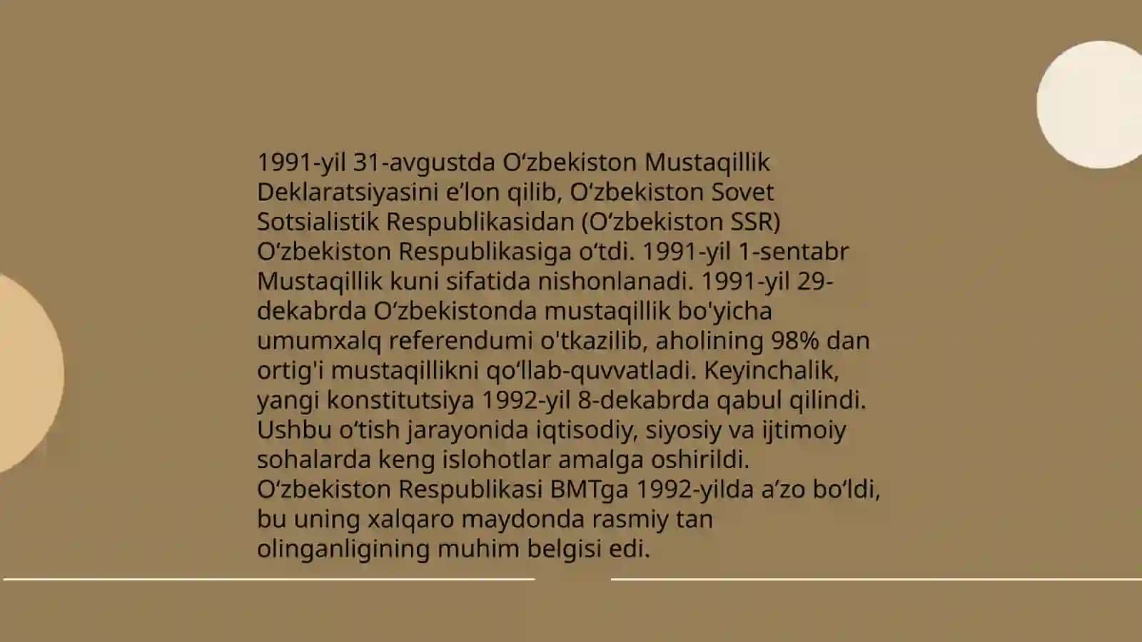 Mustaqil Oʻzbekiston Respublikasining tashkil topishi va uning tarixi 4