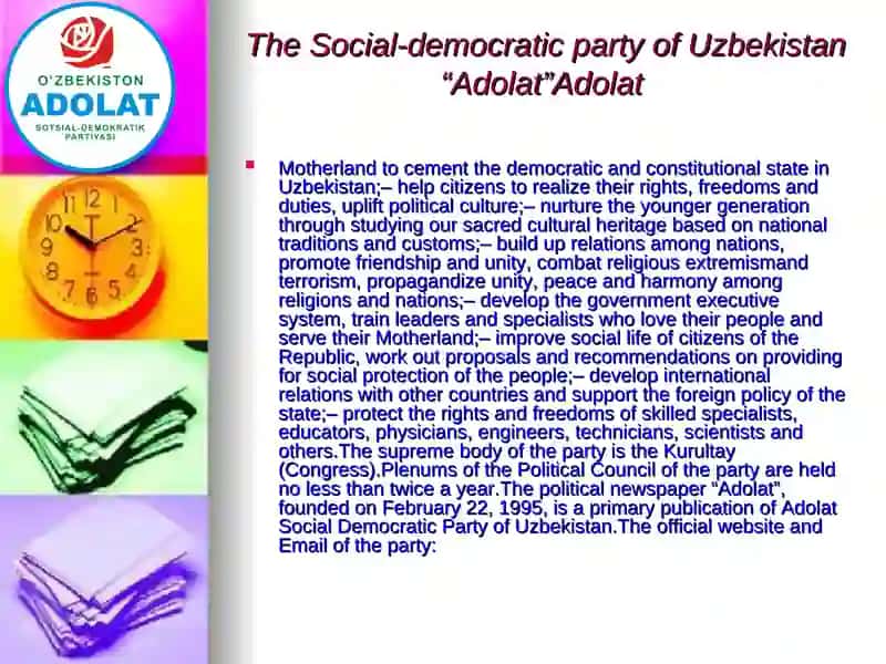 Social Democratic Party of Uzbekistan (Adolat SDPU) 4