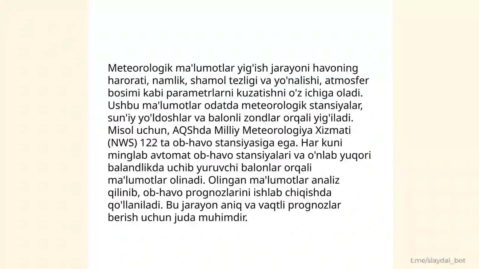 Ob-havo prognozi usullari 4