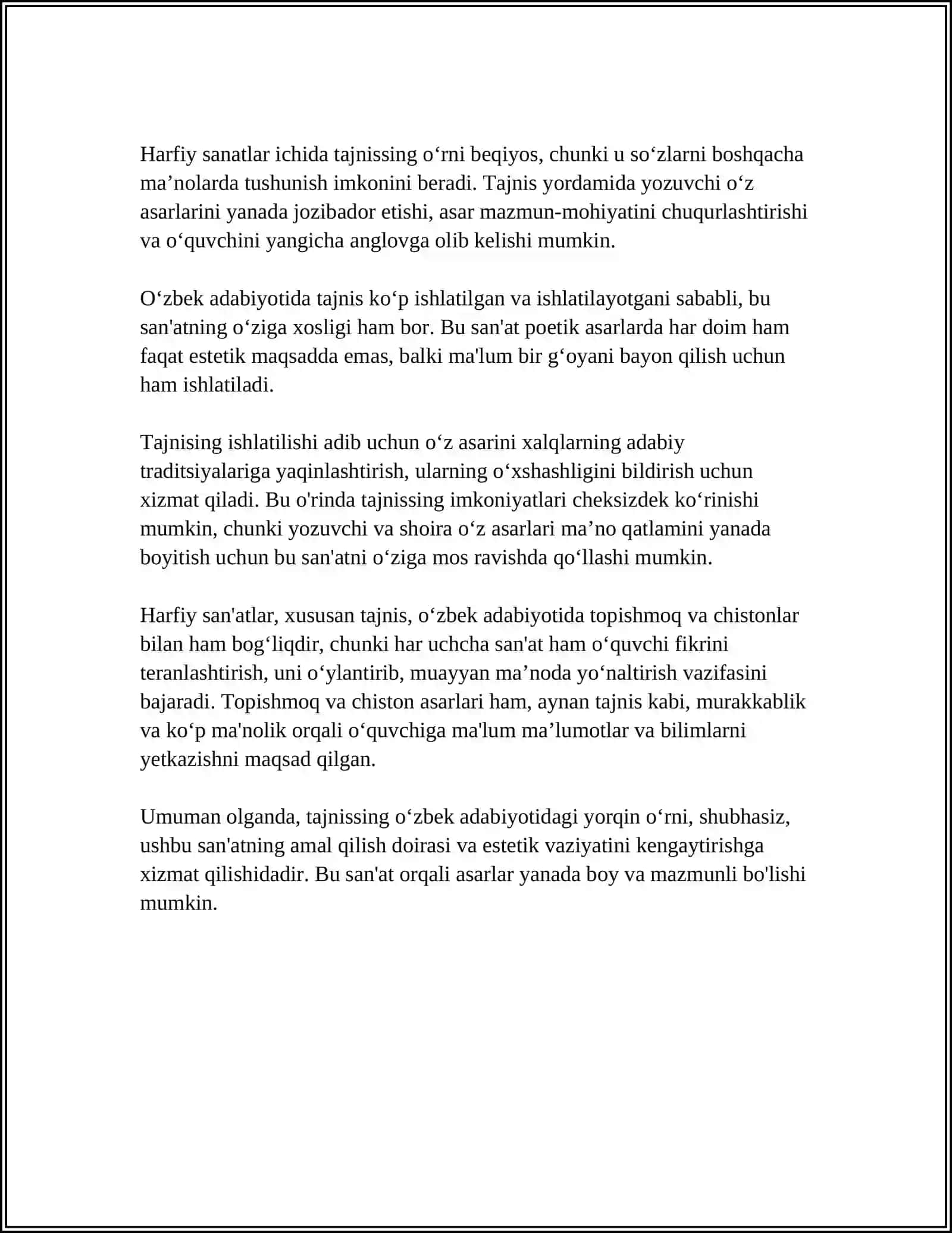 HARFIY SAN'ATLAR:TAJNIS,TOPISHMOQ, CHISTON 4