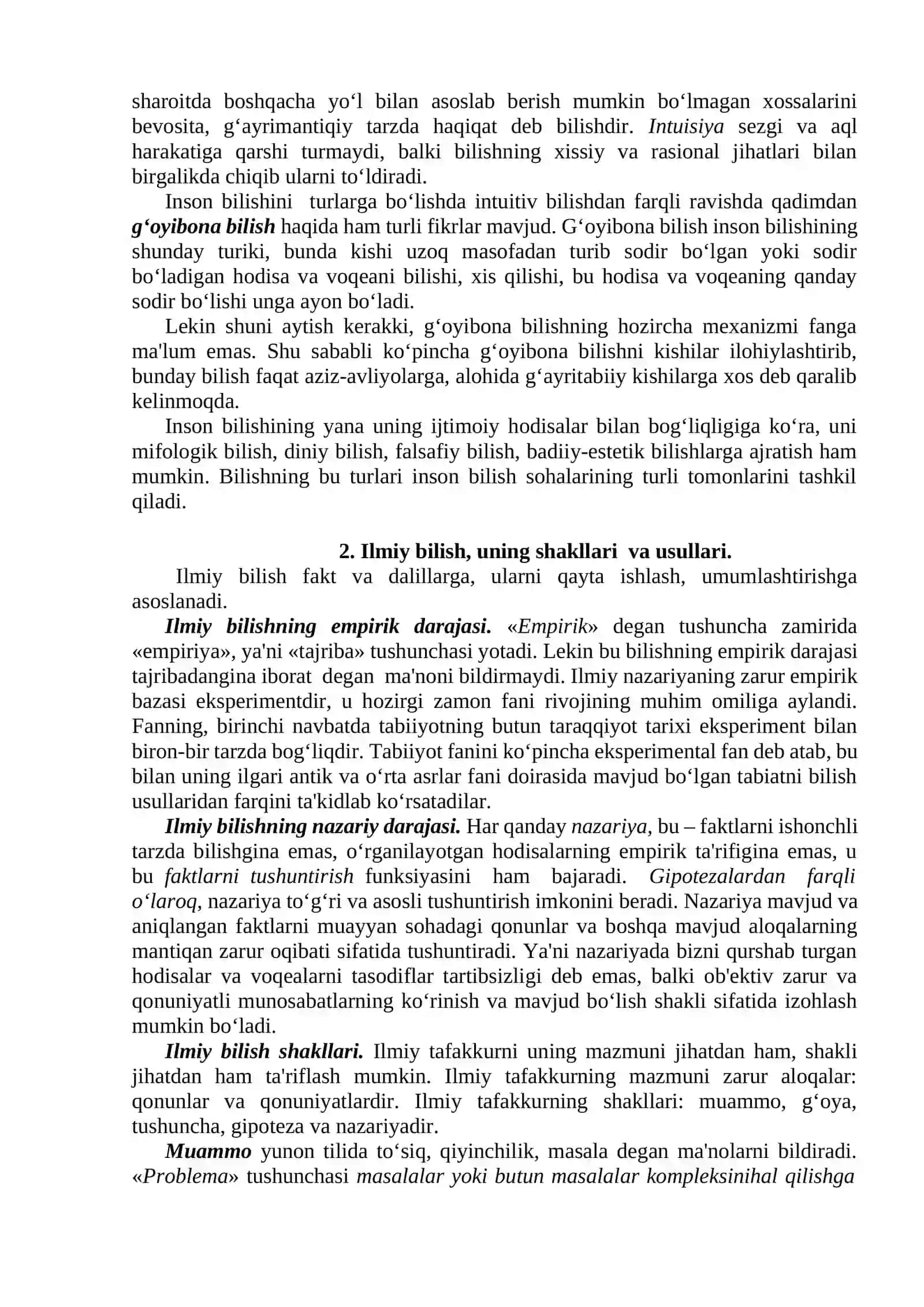Bilish falsafasi. Mantiq. Jamiyat falsafasi. Tarix falsafasi, sivilizatsiya va madaniyat. Inson falsafasi (Falsafiy antropologiya). Qadriyatlar falsafasi 4