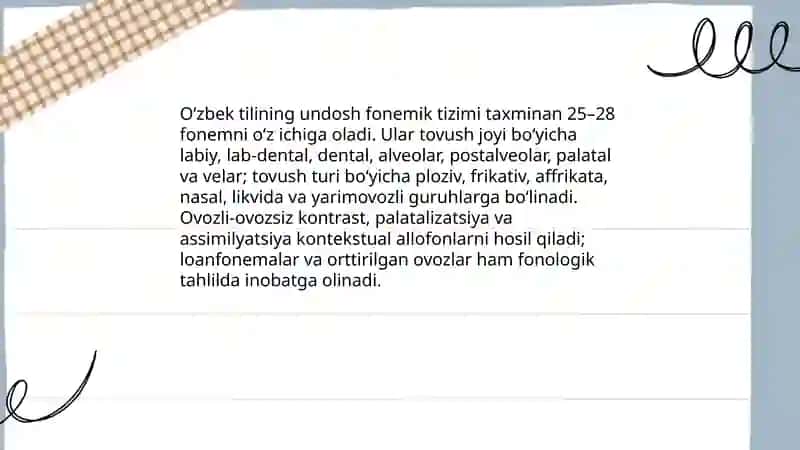 Ona tilining vokalizmi va konsonantizmi 4