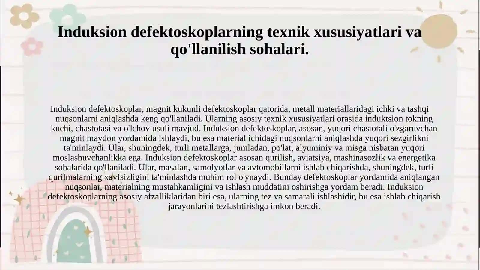 Magnit kukunli defektoskoplarni struktura sxemalari. Induksion va ferrozondli defektoskoplar 4