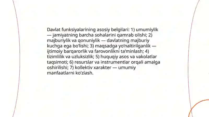 Davlat funksiyalari tushinchasi va turlari 4