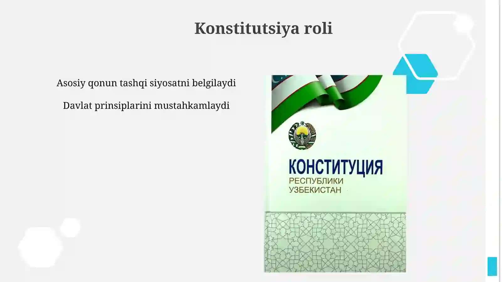 O‘zbekiston tashqi siyosatining konstitutsiyaviy asoslari va xalqaro huquq ustuvorligi 4