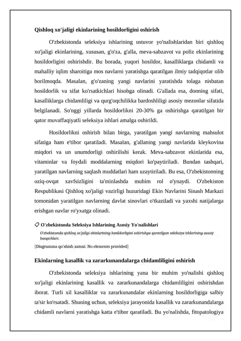 O'zbekistonda seleksiya ishlarining asosiy yo'nalishlari va vazifalari 4