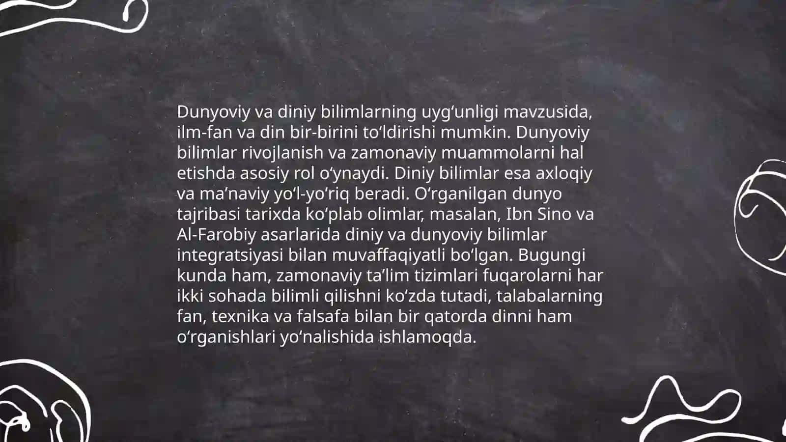 Dunyoviy bilimlar va diniy eʼtiqod birligiga erishishning ahamiyati 4