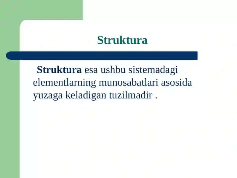 TIL SISTЕMАSI VА STRUKTURАSITUSHUNCHASI 4