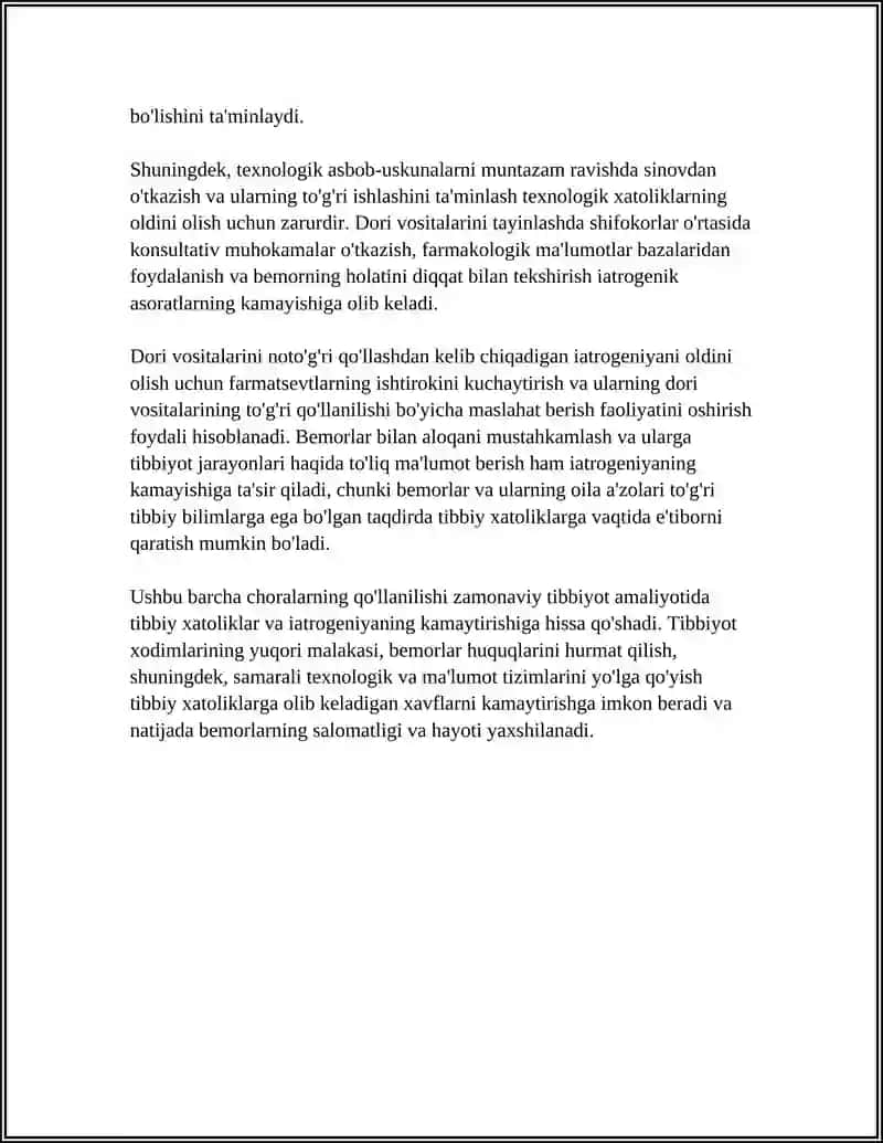 HOZIRGI ZAMON TIBBIYOTIDA YATROGENIYA MUAMMOLARI 4