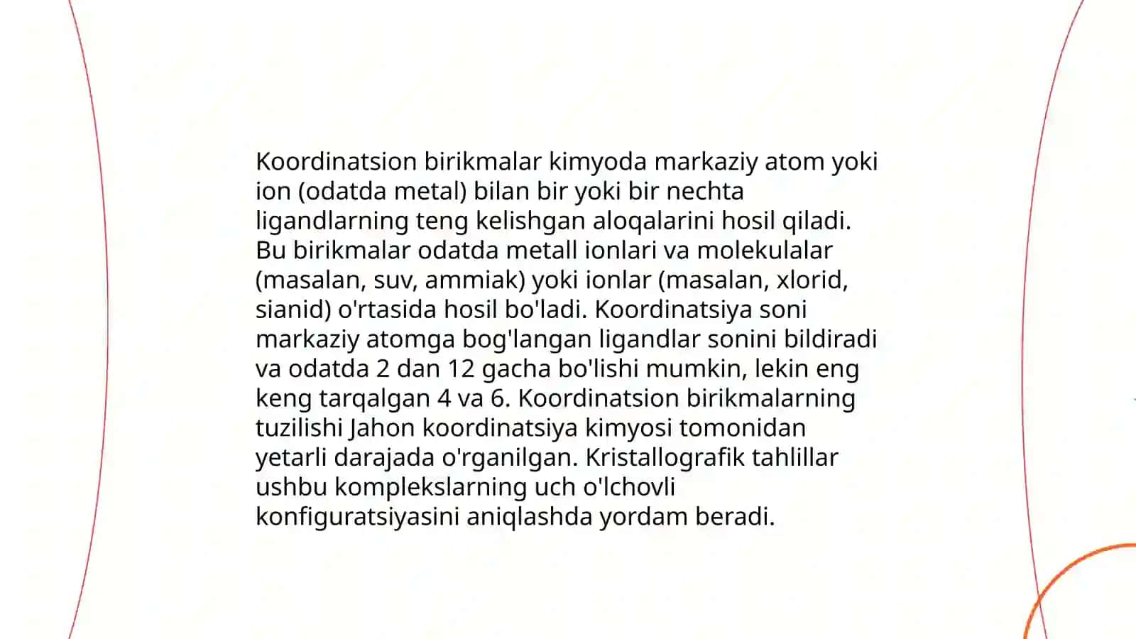 Koordinatsion sonni aniqlash usullari. Misollar asosida tushuntiring 4