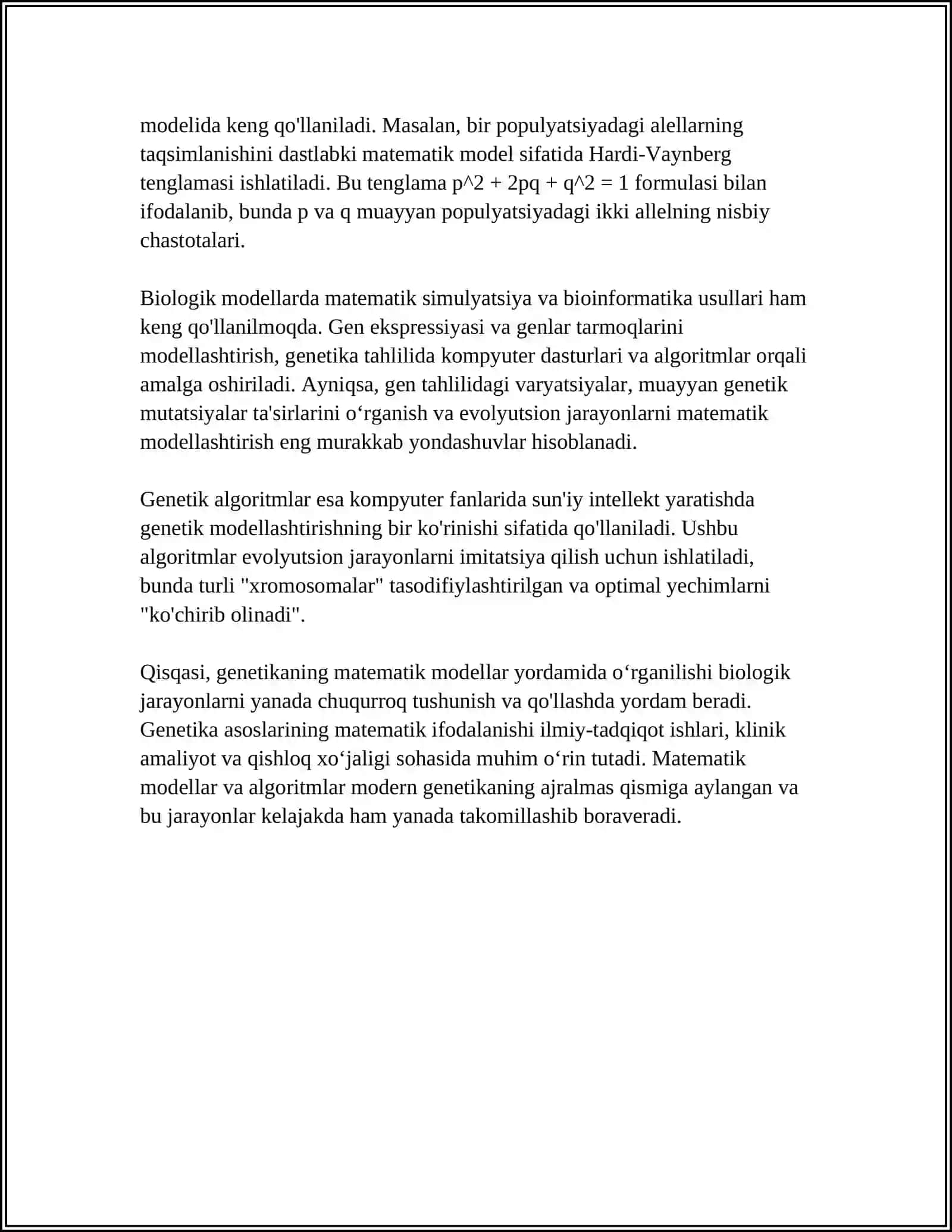 GENETIKADA INTEGRAL HISOB TATBIQLARI 4