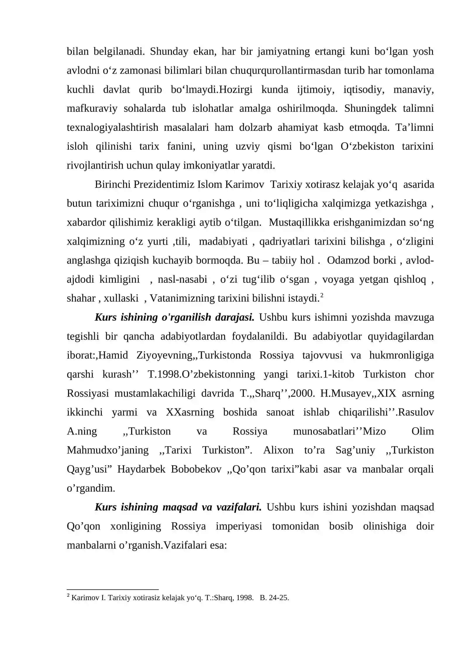 Kurs ishi Mavzu:Qo’qon xonligining Rossiya imperiyasi tomonidan bosib olinishiga doir manbalar 4