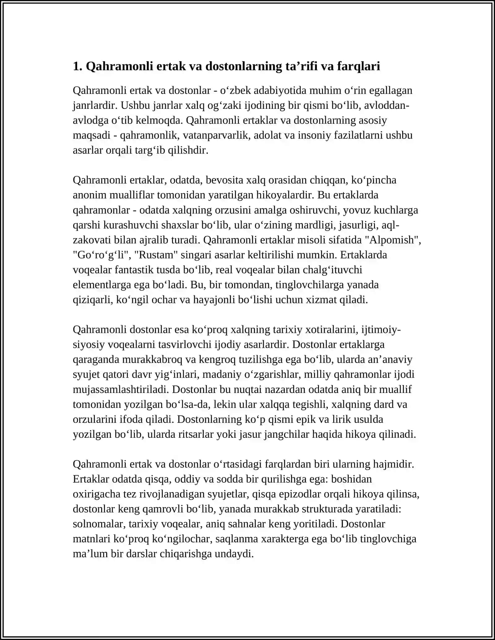 QAHRAMONLI ERTAKLAR VA DOSTONLAR 4