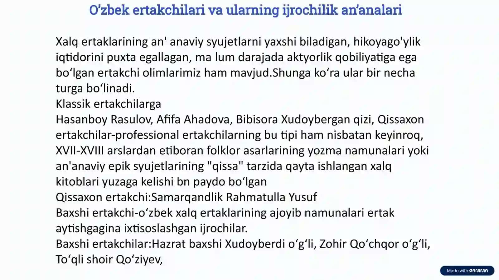 Xalq ertaklarini turlari va ulardagi obrazlik 4
