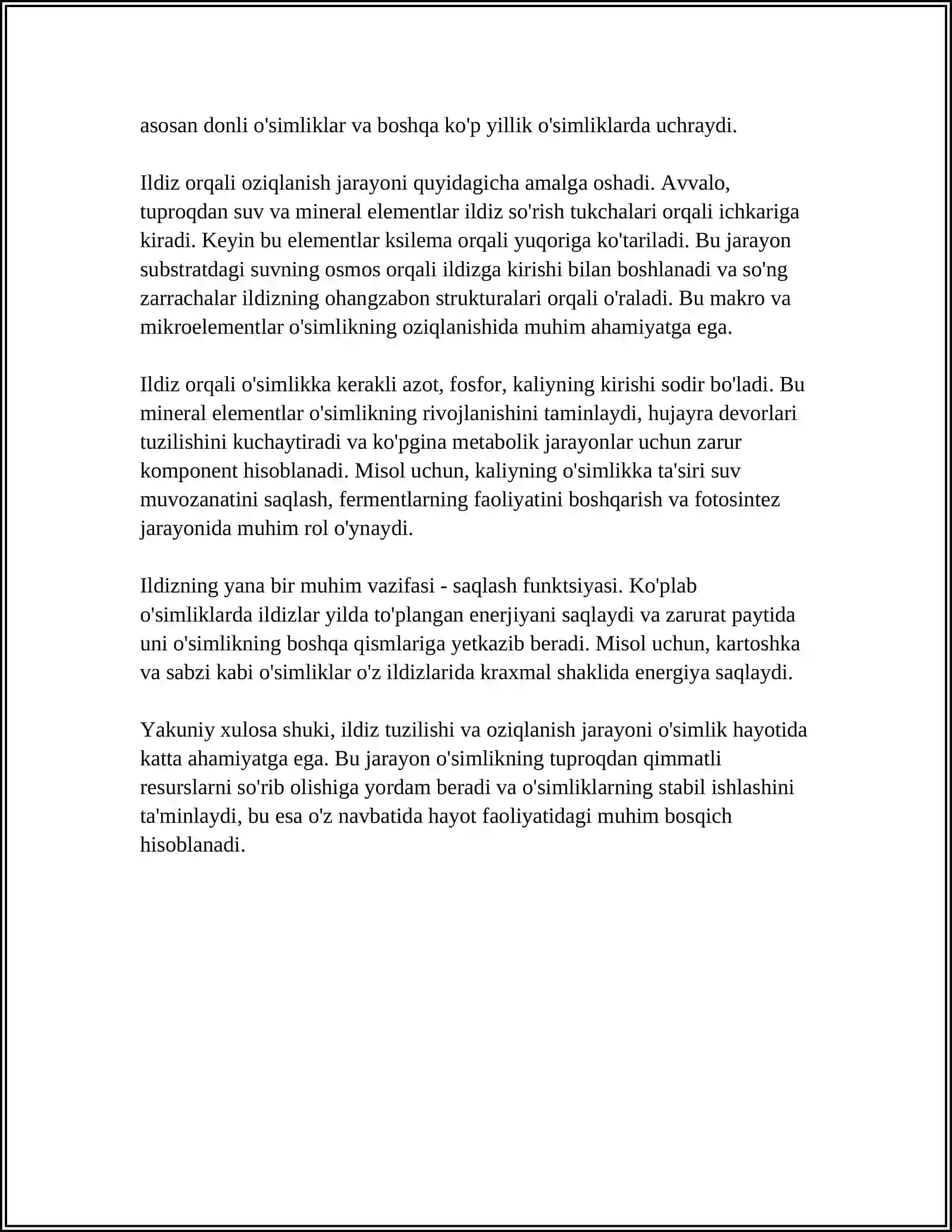 OʻSIMLIKLARNI ILDIZI ORQALI OZIQLANISHI VA AHAMYATI 4