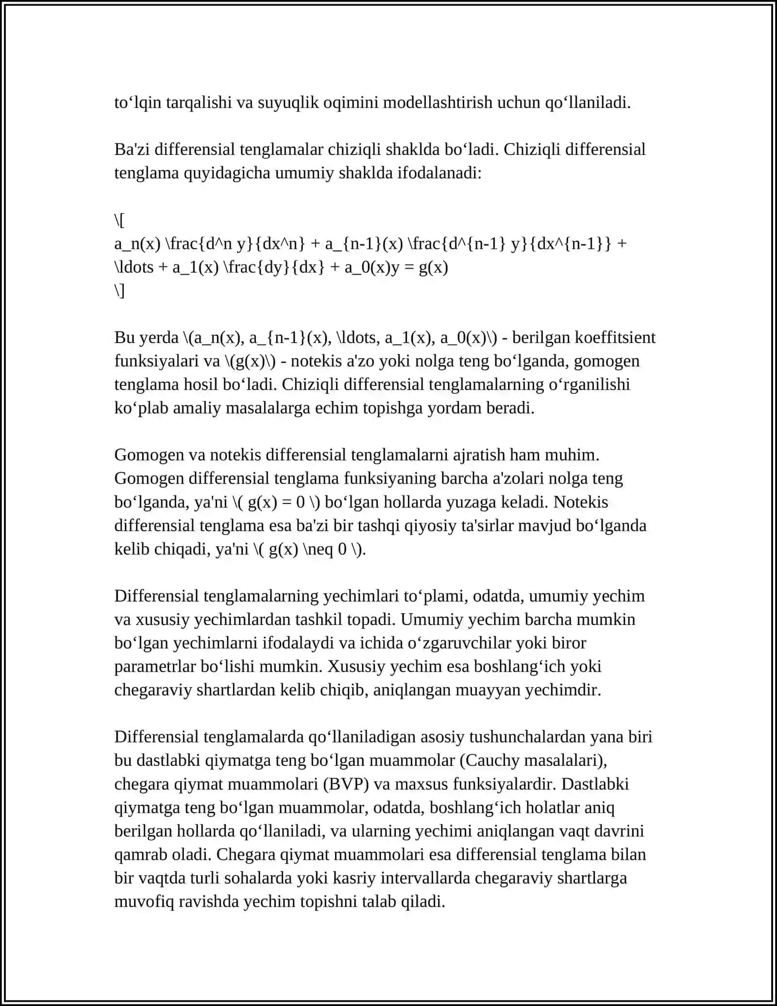 DIFFERENSIAL TENGLAMALAR 4