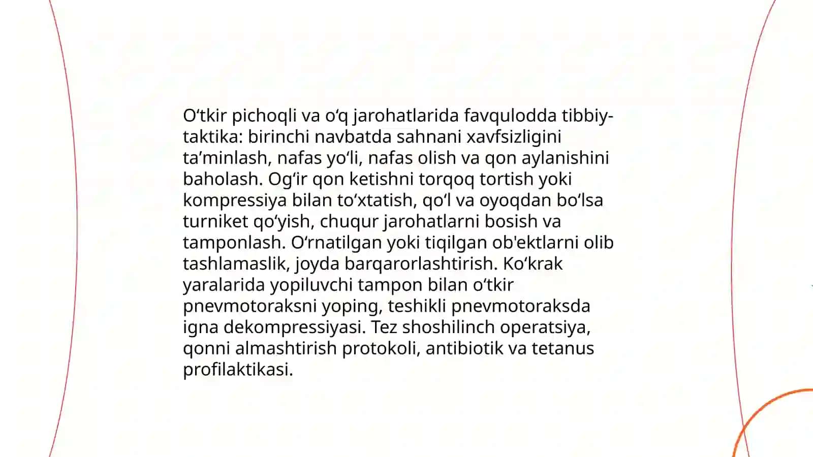 Favqulodda vaziyatlarda vujudga keluvchi jaroxatlanish o’choqlarining tibbiy - taktik tavsifi 4