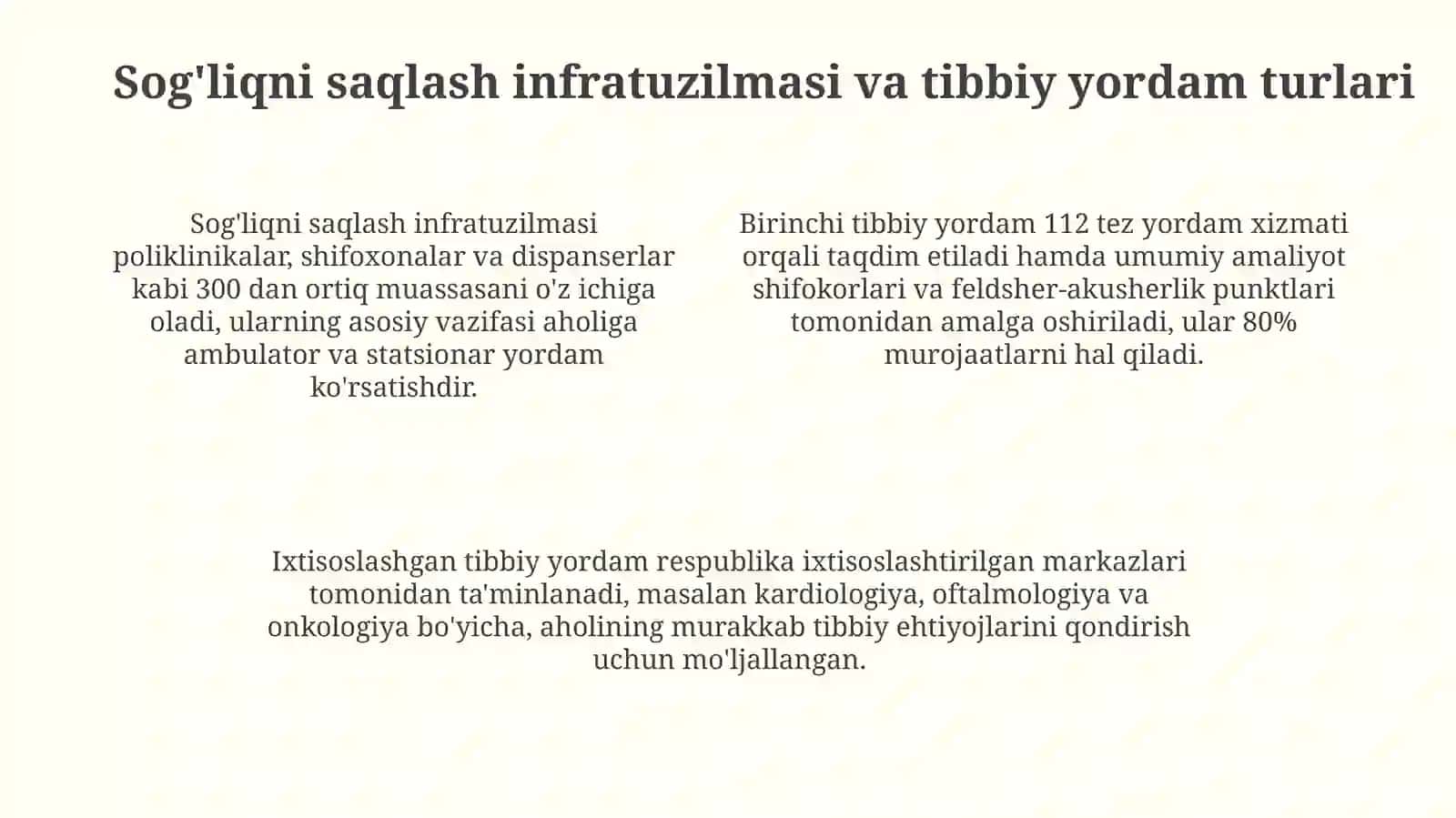 Shaharlarda tibbiy yordamni tashkil etish 4