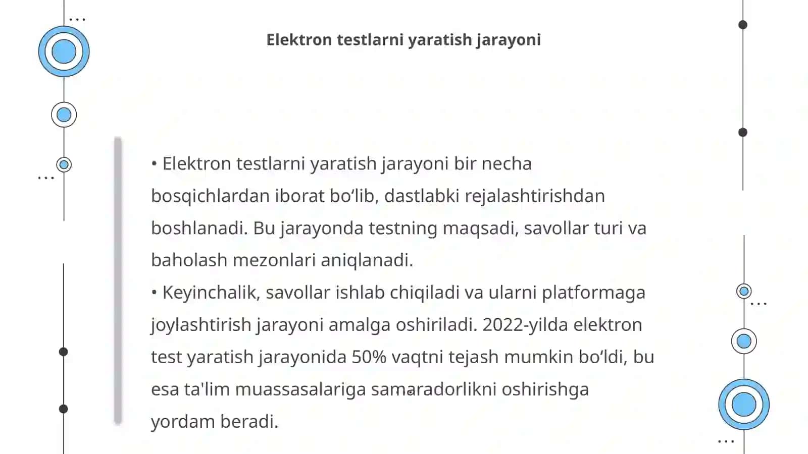 Sohalarda elektron test yaratish texnologiyasi 4