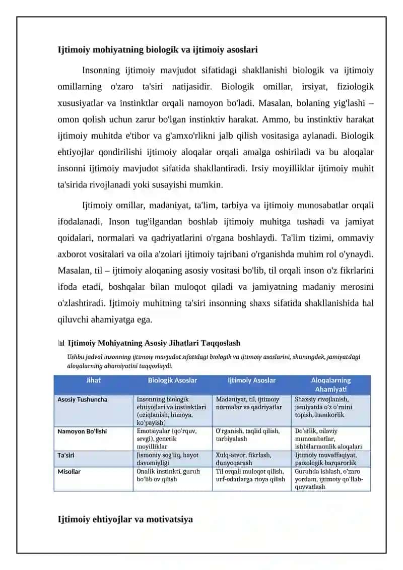 Odam ijtimoiy mavjudod ekanligi 4