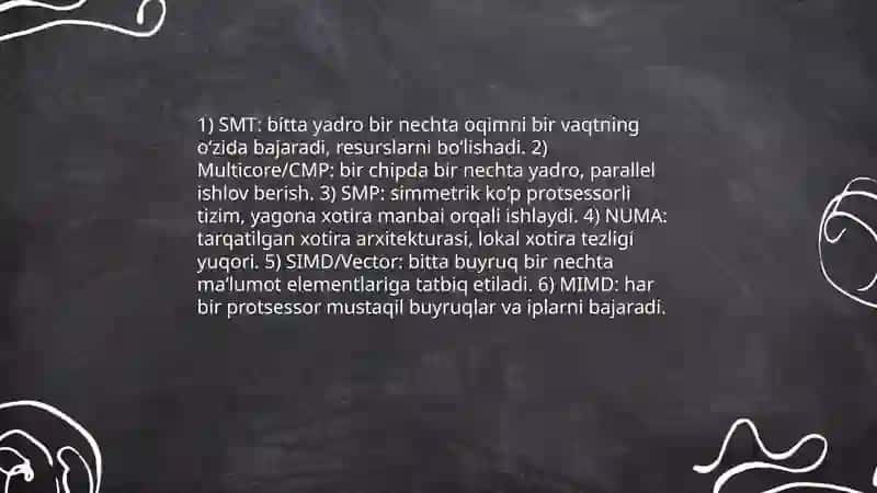 Buyruqlar sathidagi parallellik va protsessorlar sathidagi parallellik 4