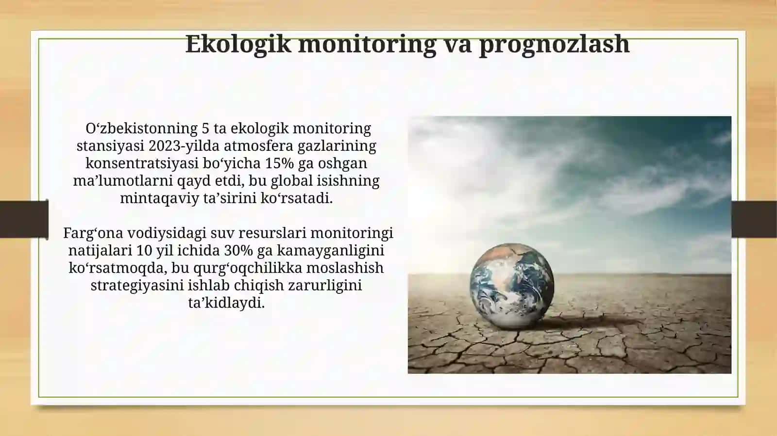 Iqlimning tasniflari va iqlim ózgarishi oqibatlariga moslashishi 4