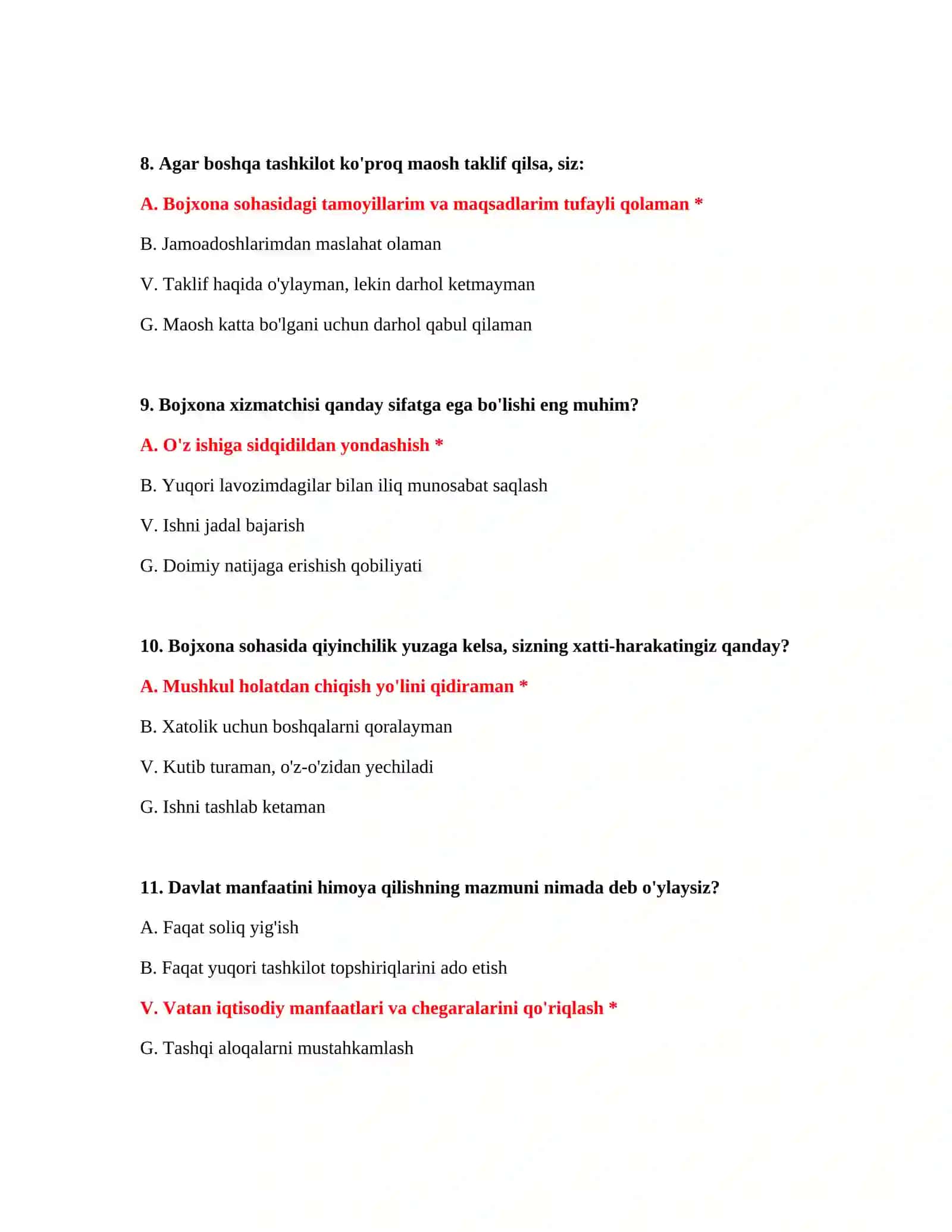 Bojxona psixologik testlar bazasi 4